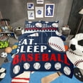 thumbnail image 2 of Baseball Comforter Set Sports Bedding Sets Baseball Down Comforter Baseball Ball Games Bed Set Baseball Room Decor Teen Quilt Set 2 Pcs Navy Blue White, 2 of 7
