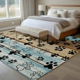 thumbnail image 4 of 5'x8' Area Rugs, Cute Dog Claws Indoor Outdoor Area Rug for Living Room Bedroom, Farmhouse Blue Wooden Puppy Pawprints Washable Bathroom Rugs Kitchen Floor Carpet Mats Home Decor Aesthetic, 4 of 8