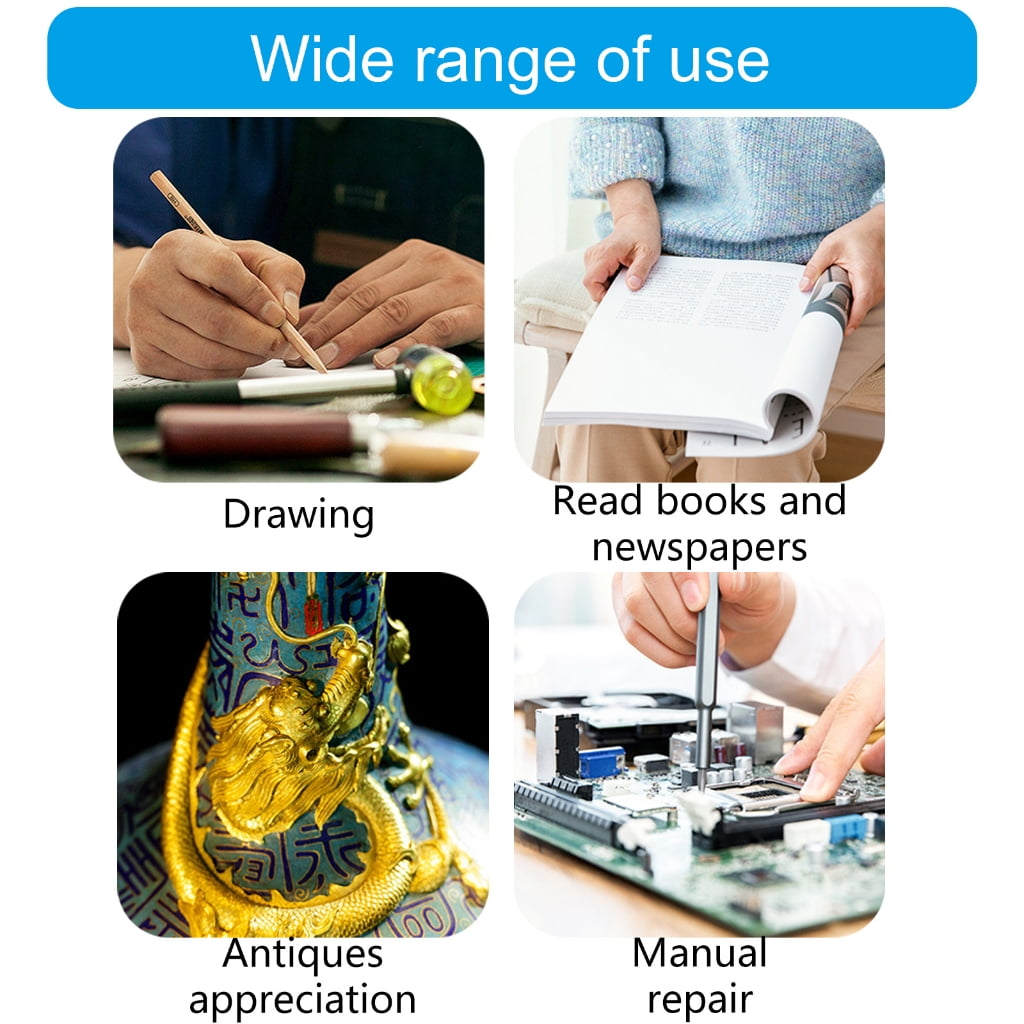 EXCIXING Neck Hanging Magnifier with Light Large Acrylic Lens Senior Friendly Magnifying Glass for Reading Sewing & Stitching