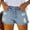 #002 Light Blue-A1, variant on Tianiyouqing Ripped Womens Jeans Shorts Wide Leg Roll Hem Distressed Tummy Control Thick Thigh Jorts High Rise Elastic Waist Loose Fit Jean Shorts Light Blue XL