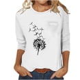 thumbnail image 2 of Jewelreauty Women Tunic Tops Elbow Length Round Neck Floral T-Shirts Summer Casual Basic Tee, 2 of 4