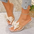 thumbnail image 6 of Eltusu Women Slide Sandals, Slip On Open Toe High Heel Party Ladies Shoes Beige Size 7.5, 6 of 9