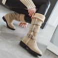 thumbnail image 7 of CHENge Boots for Women Knee High Casual Comfortable Breathables Cozy Thermal Lined Winter Boot for Womens Winter Snow Outdoor Footwear(Beige,7), 7 of 7
