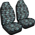thumbnail image 3 of Psesaysky Teal Cactus Geometric Print Easy to Install Auto Front Seat Cover for Car Interior, Polyester Breathable Vehicle Seat Covers SUV, 3 of 9