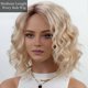 thumbnail image 2 of Short Platinum Blonde Wave Curly Wigs for White Women Layered Ombre Light Blonde, 2 of 5