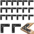 thumbnail image 1 of Soportes de esquina planos, 20 unidades de soportes de ángulo recto de 4 x 4 pulgadas de largo, placas de reparación planas para marcos de madera, camas, mesas, gabinetes, sillas, soportes de unión de, 1 of 7