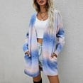 thumbnail image 6 of IROINNID Women's Mid-Length Cardigan Coat Gradient Long Sleeve Casual Long Cardigan Coat Sweater Outerwear, Blue, 6 of 6