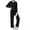 Black, variant on Ekouaer Lounge Sets for Women Ribbed Knit Pajama Sets 2 Piece Long Sleeve Pjs Soft Loungewear Outfits with Pockets