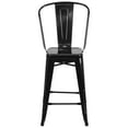 thumbnail image 6 of Flash Furniture Lily Commercial Grade 4 Pack 24" High Black Metal Indoor-Outdoor Counter Height Stool with Removable Back, 6 of 13