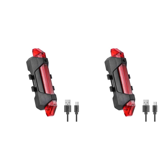 VONKY Rechargeable Bike Tail Lights Cycling Rear Lamp Waterproof Flashing Taillight Accessories Wear-resistant Illumination Gear Red 2Set
