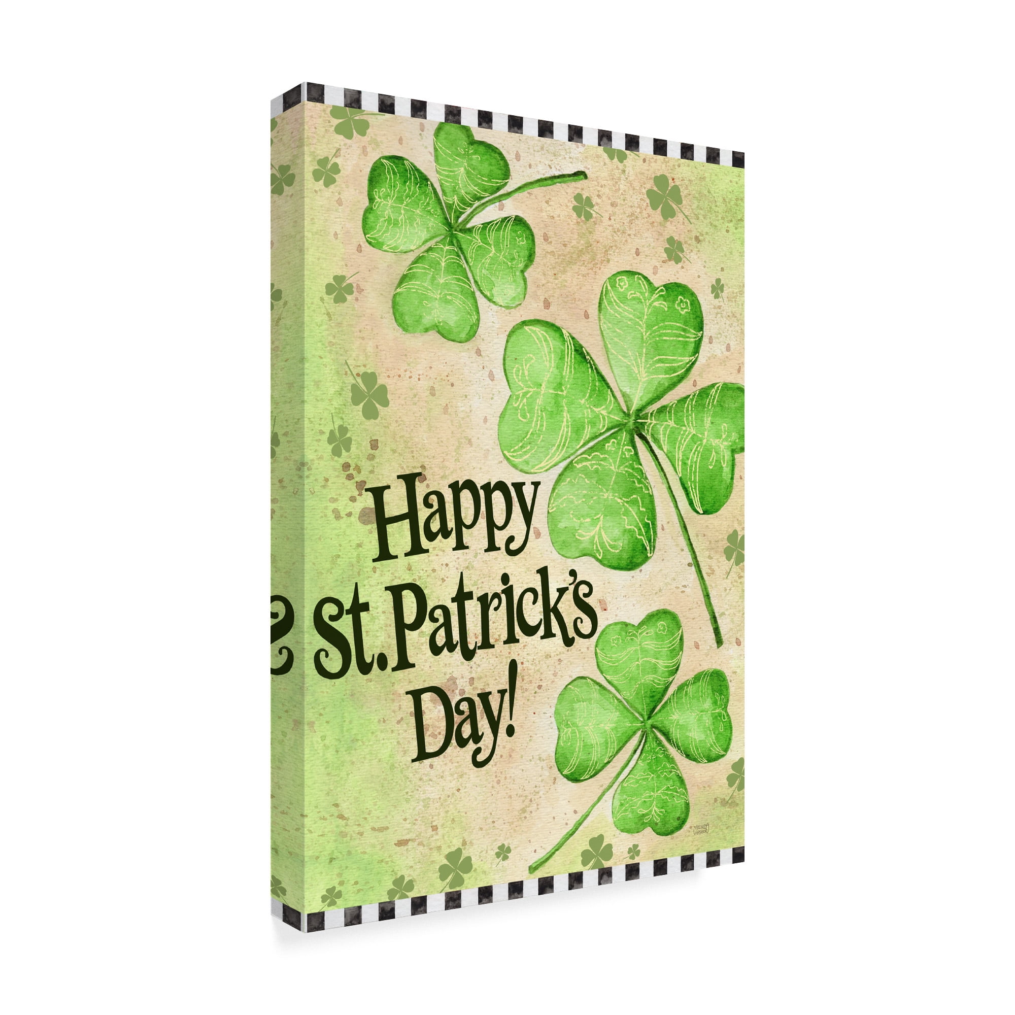 Trademark Fine Art 'St. Patricks Day Clover' Canvas Art by Melinda Hipsher