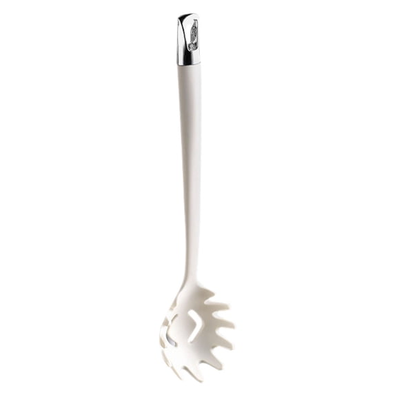 OFFIGAM Silicone Noodle Ladle White Lightweight Slotted Spoon for Easy Cleaning and Cooking Kitchen Utensil