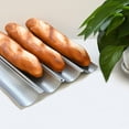 "GasSaf NonStick Perforated 4 Wave 15"" x 13"" Baguette Pan for Long Loaf Baking"