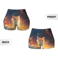 thumbnail image 5 of Haiem Starry Sky Constellation Cat No Front Seam Biker Shorts for Women Yoga Workout Gym Bike Shorts with Tummy Control Moisture-Wicking-Medium, 5 of 9