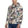 thumbnail image 3 of Wukai Colorful Flowers Print Men Hoodies Fleece Sweatshirts Long Sleeve Sweaters Pullover Fall Outfits Winter Clothes-Small, 3 of 7