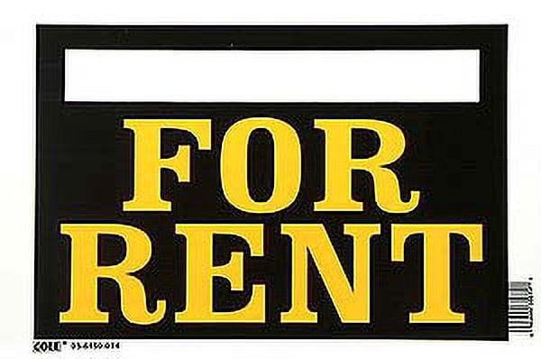 Hillman Group 839926 8 x 12 in. Red & Black Plastic for Rent Sign  - Pack of 6