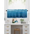 thumbnail image 5 of Valances for Windows Blue Sea Rod Pocket Cafe Window Treatments Valance Curtains for Kitchen Bathroom Laundry Basement Windows 54"x18", 5 of 9