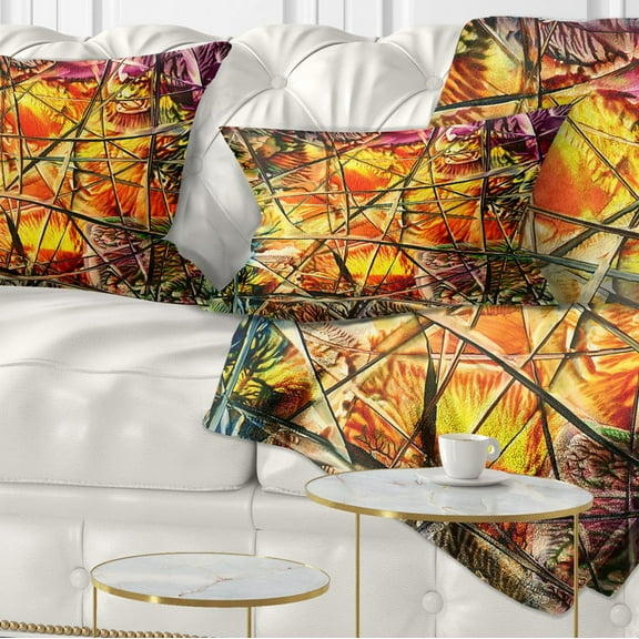 Designart Amber Abstract - Abstract Throw Pillow - 12x20