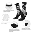 thumbnail image 4 of Balery Fluid Black White Paint Swirls Calcetas Largas con Estampado para Hombre y Mujer – Suaves y Transpirables, Talla Única (US 5-11), 4 of 6