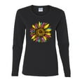 thumbnail image 3 of Sunflower Animal Print Fashion Womens Graphic Long Sleeve T-Shirt, Black, Large, 3 of 5