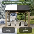 thumbnail image 4 of Aoxun 12' x 20' Outdoor Wood Gazebo, Hardtop Gazebo Permanent Wooden Pavilion with Galvanized Steel Gable Roof, for Patio, Garden, Deck, Cedar Wood, 4 of 6