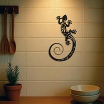 Metal Lizard Wall Decor - Modern Geometric Gecko Wall Art, Handmade Reptile Sculpture For Home & Office - Bedroom, Living Room - Indoor & Outdoor Metal Wall Hanging - Halloween & Housewarming Gift