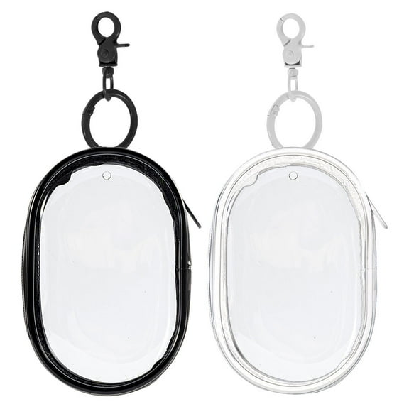 MUSEYA 2Pcs Clear Keychain Pouch White PVC Rectangular For Devices And Travel