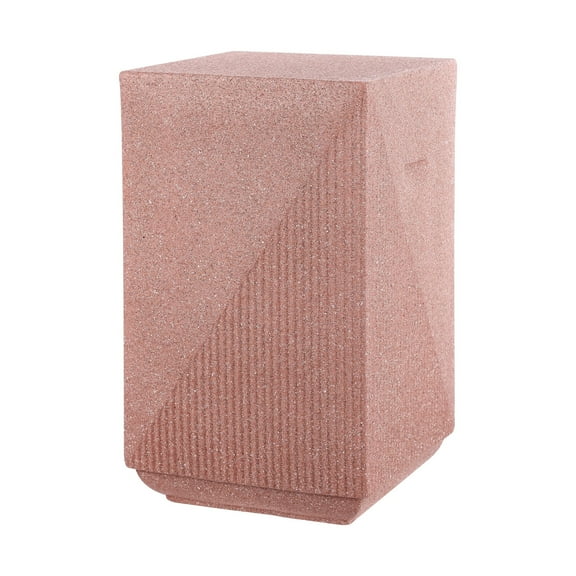 Adrian 20.75" Contemporary Minimalist Square Accent Table , Pink Terrazzo Finish