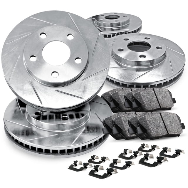 R1 Concepts Front and Rear Brakes and Rotors| Hardware Included| Front and Rear Ceramic Brake Pads and Rotors Kit| Fits 2013-2017 Honda Accord