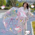 thumbnail image 1 of Nuevo paraguas transparente plegable automático Sanrio Kuromi Cinnamoroll HelloKitty con dibujos animados para estudiantes, 1 of 2