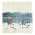 thumbnail image 3 of Ambesonne Nature Shower Curtain, Fallen Tree in Beach, 69"Wx84"L, Cream Green, 3 of 5