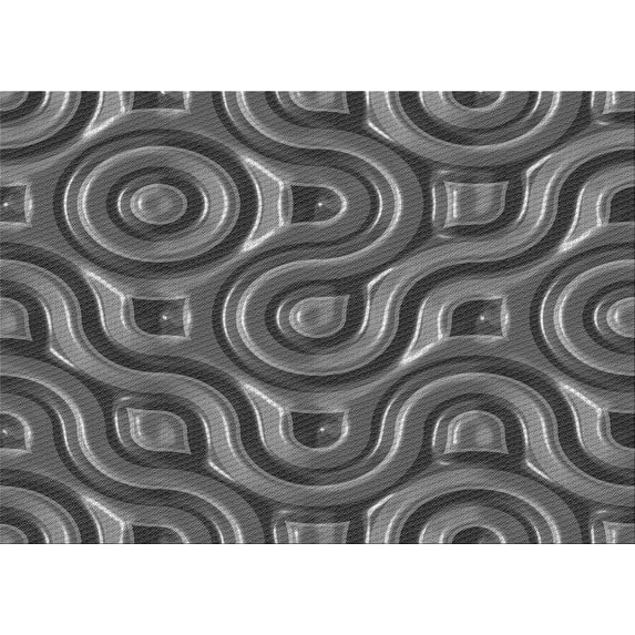 Ahgly Company Indoor Rectangle Patterned Gunmetal Gray Area Rugs, 4' x 6'