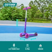 GOTRAX KS1 Kids Kick Scooter, ABEC-7, LED Light, 3 Adjustable Handlebars, 2~8 Years, Max Load 100 lbs, Purple
