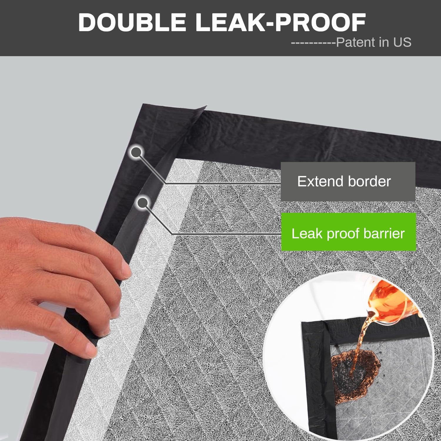 Nomipaw Pee Pads for Dogs - 28 x 34 inchs - 30 Count -  Activated carbon - Leak-Proof & Odor-Control - Full Edge Wrapping Pad