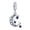 Silver, variant on Womens .925 Sterling Silver Celestial Heavenly Crescent Moon Star Dangle Charm Bead