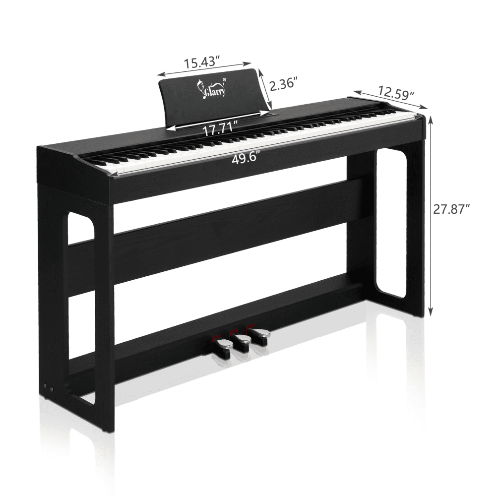Tcbosik Digital Piano, 88-Key Full Weighted Keyboard with Stand, Headphone and Triple Pedals for All Experience Levels, Black