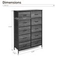 thumbnail image 3 of PAPROOS Fabric Dressers for Bedroom, 10 Drawer, Black Wood Grain, 3 of 12