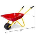 thumbnail image 3 of Costway Steel Wheelbarrow for Kids Red, 3 of 5