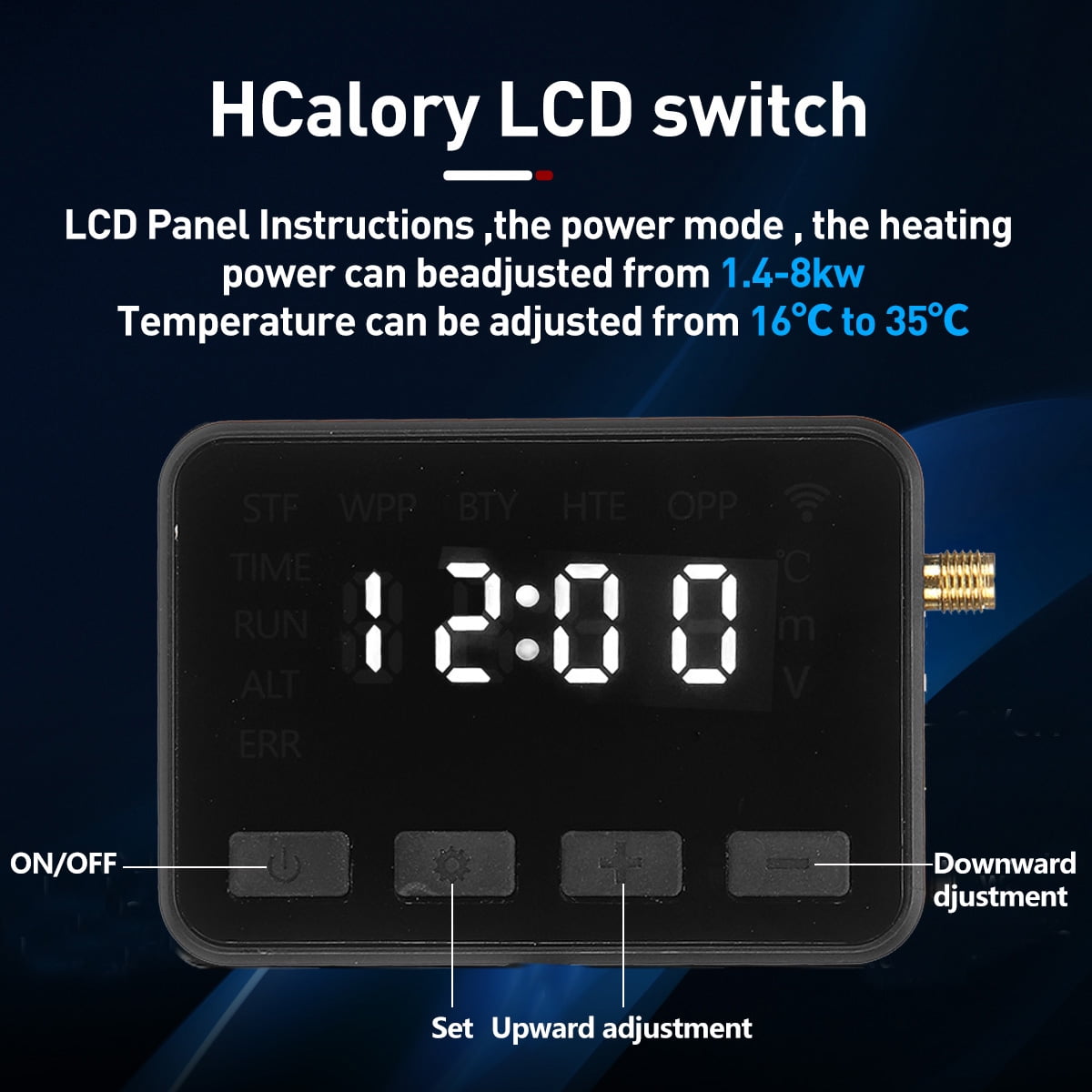 HCALORY 12V 5KW Water Heater 2 Mode Diesel/Gasoline+Remote Control LCD  Monitor