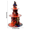 thumbnail image 3 of Arghm Halloween Cake Stand,Paper Dessert Display 16.93x10.83in,3-Tier Ghost Festival Party Decor,Handmade Assembly, 3 of 6