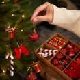 thumbnail image 6 of 24 Pcs Christmas Tree Ornaments Set, Mini Shatterproof Hanging Decorations with Balls Candy Canes Gift Boxes Drums and Bows, Holiday Decor for Christmas Trees Wreaths Garlands Parties, 6 of 9