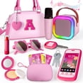 thumbnail image 1 of Juega Purse Sikcurg con juguetes de karaoke, teléfono y maquillaje para niñas, 1 of 7