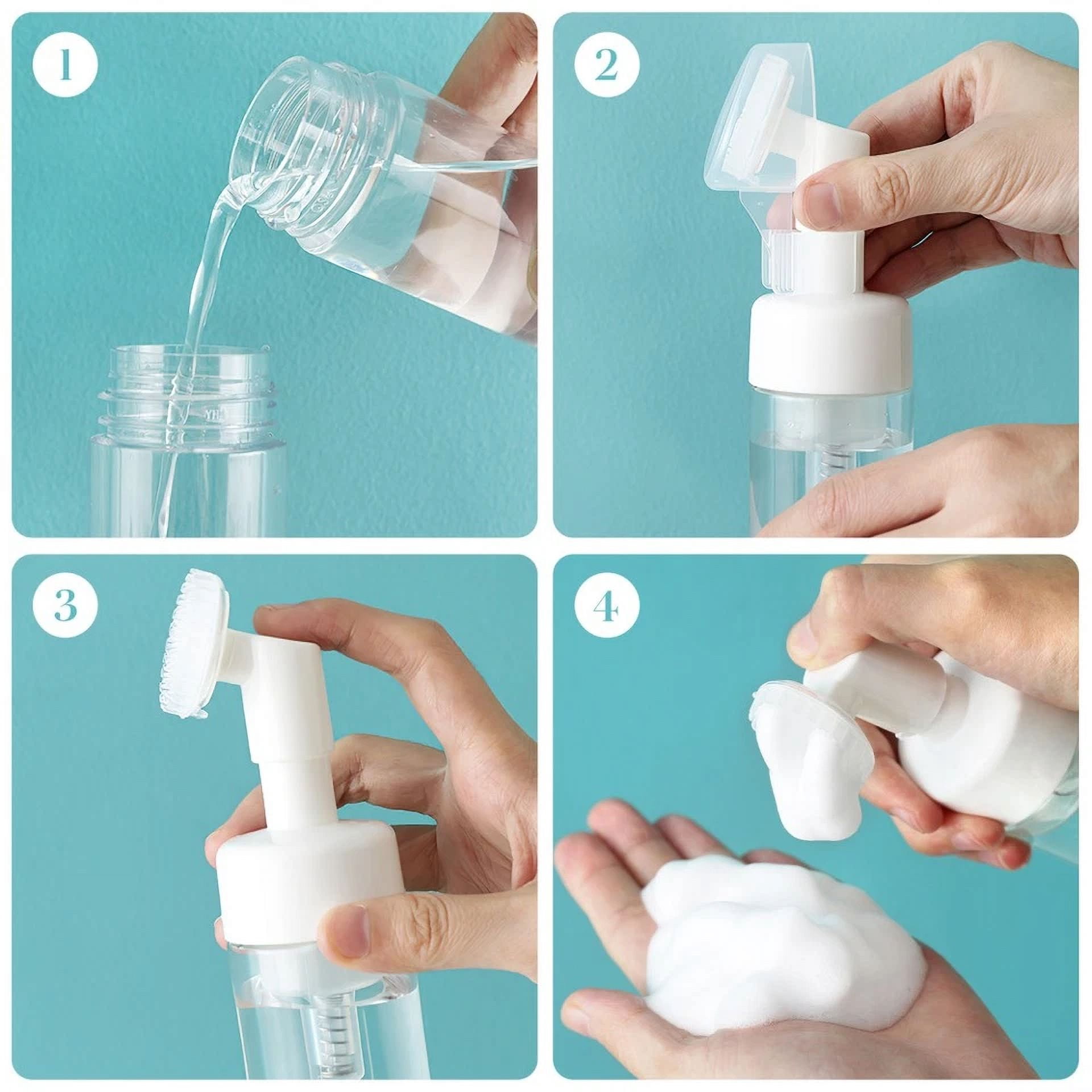 4 Pcs Transparent Foam Bottle Travel Work Foamer Foaming Dispenser