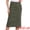 Army Green, variant on Women's Denim Split Back Pockets Midi Jean Skirts M Army Green