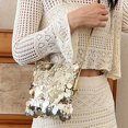 thumbnail image 6 of Glitter Shoulder Bag Sequin Handbag Purse Crossbody Bag for Women Evening Color Gold Size One Size, 6 of 7