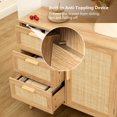 thumbnail image 3 of FANGSUM Natural Rattan Storage Cabinet with Door and 3 Drawers, Natural, 3 of 8