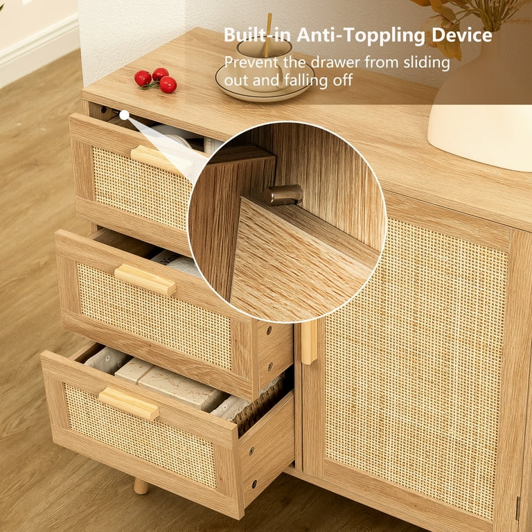  Iwell Storage Cabinet with 3 Drawers and Shelf