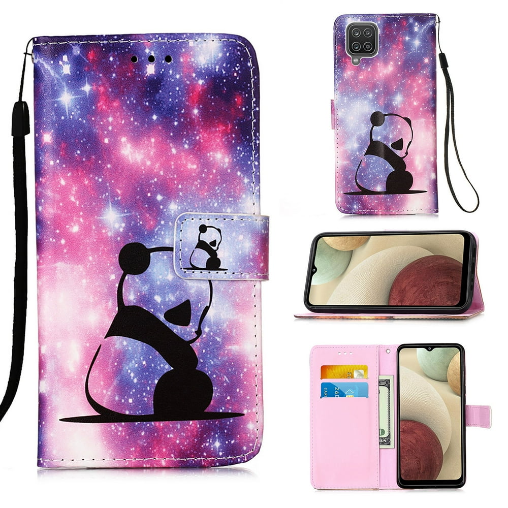 Phone Case for Galaxy A12,Folding Flip Leather Wallet Shockproof
