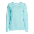 thumbnail image 4 of Time & Tru Women's Raglan Fleece Crewneck Sweatshirt, 4 of 5