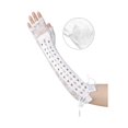 thumbnail image 3 of INSPIRE CHIC Women's Lace Up Half Finger Gloves Lace Elbow Length Arm Warmers White and White Ribbon One Size, 3 of 6
